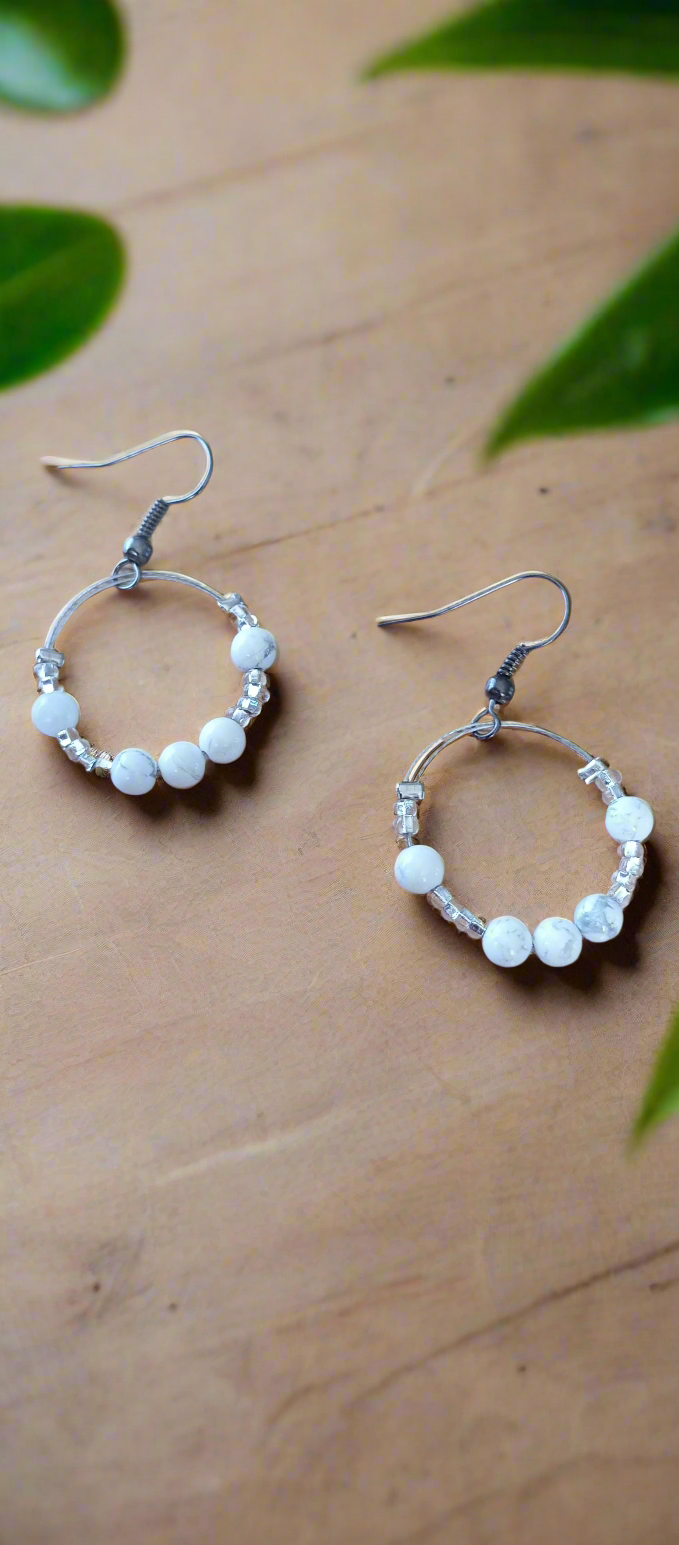 Boucles d'oreilles Howlite