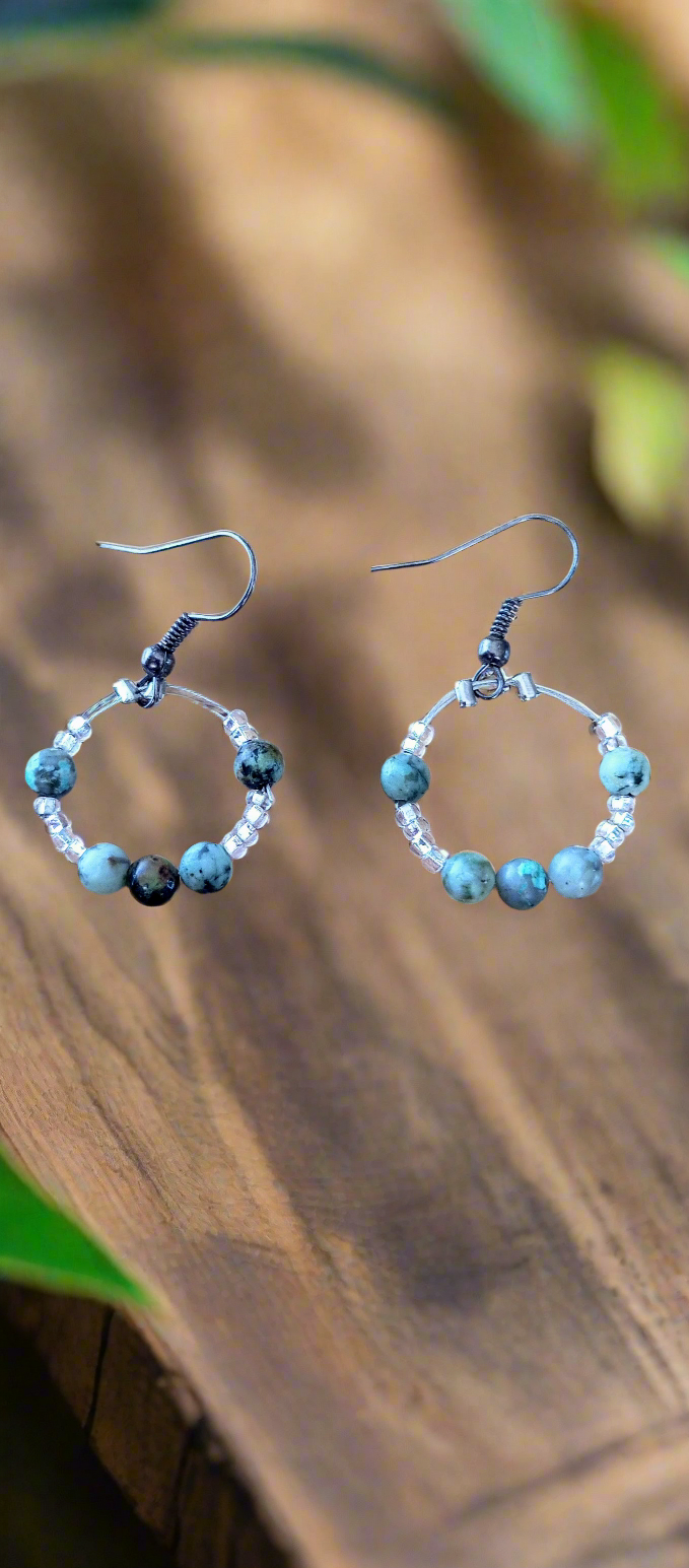Boucles d'oreilles turquoise d'Afrique