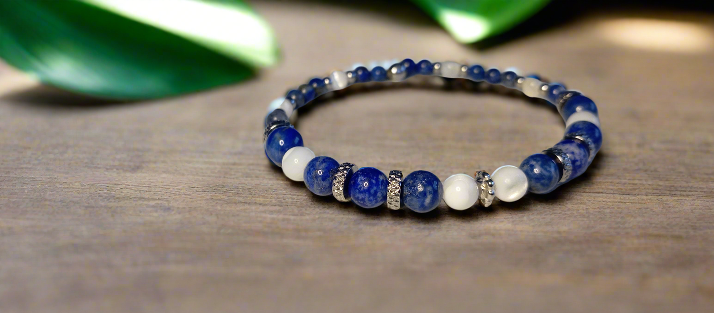 Bracelet Lapis-lazuli & Nacre