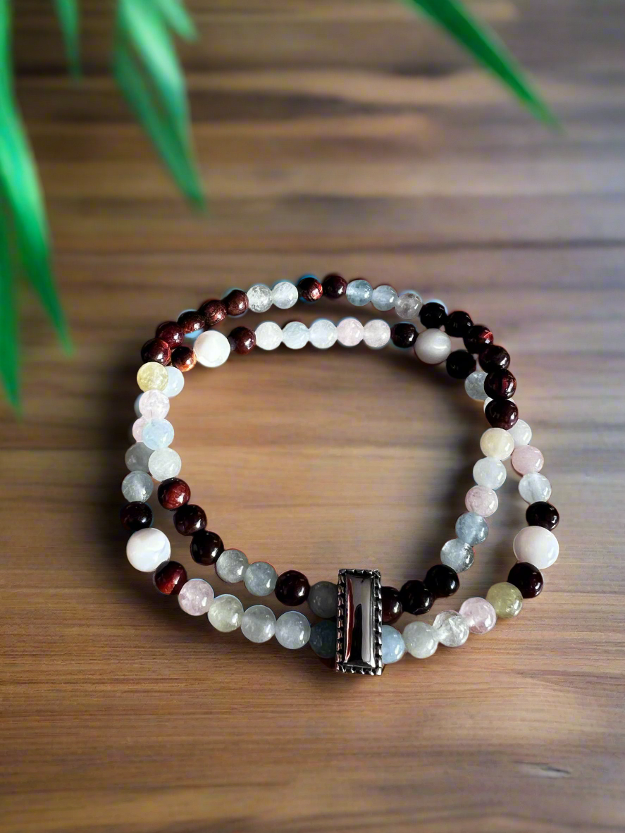 Bracelet Béryl & oeil de taureau