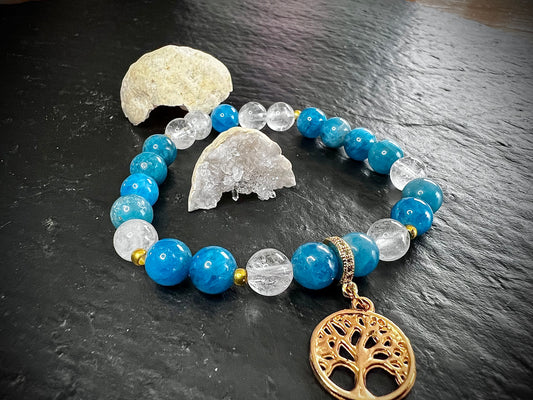 Bracelet apatite & arbre de vie