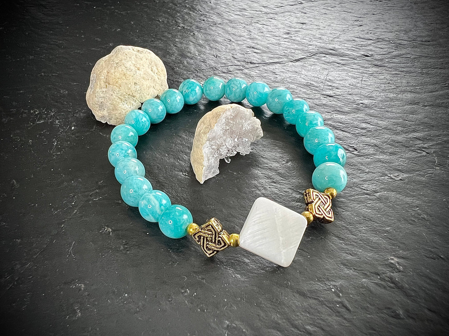 Bracelet amazonite & nacre