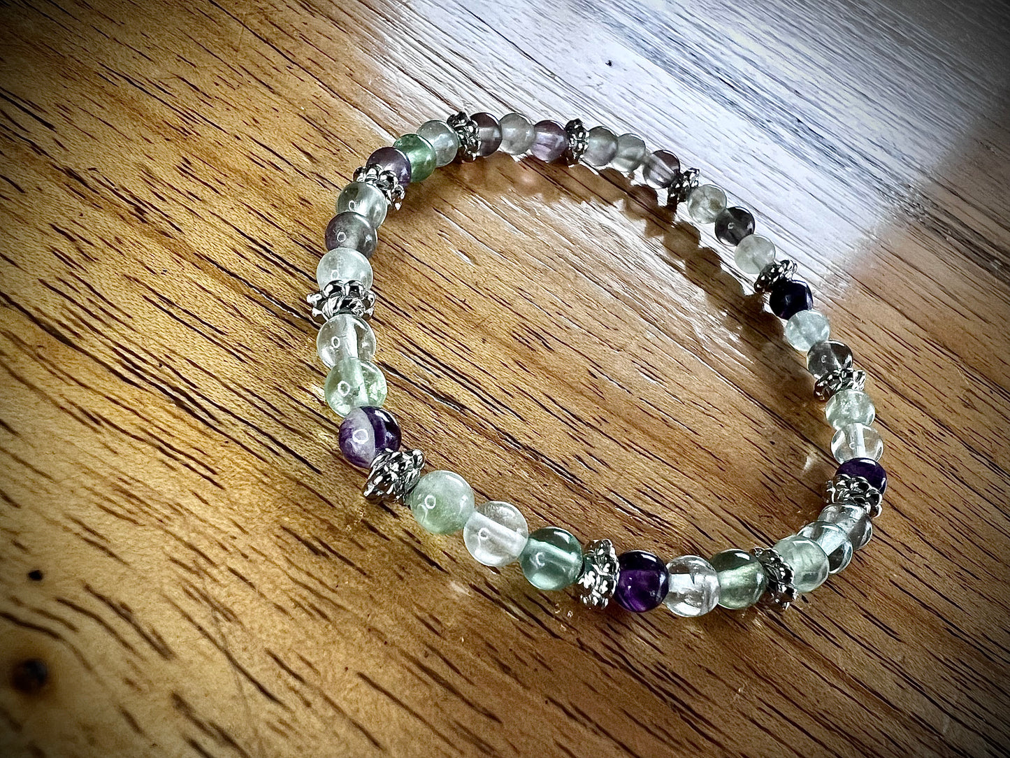 Bracelet fluorine & améthyste