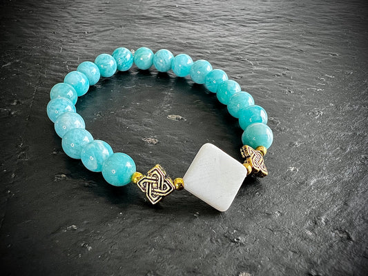 Bracelet amazonite & nacre