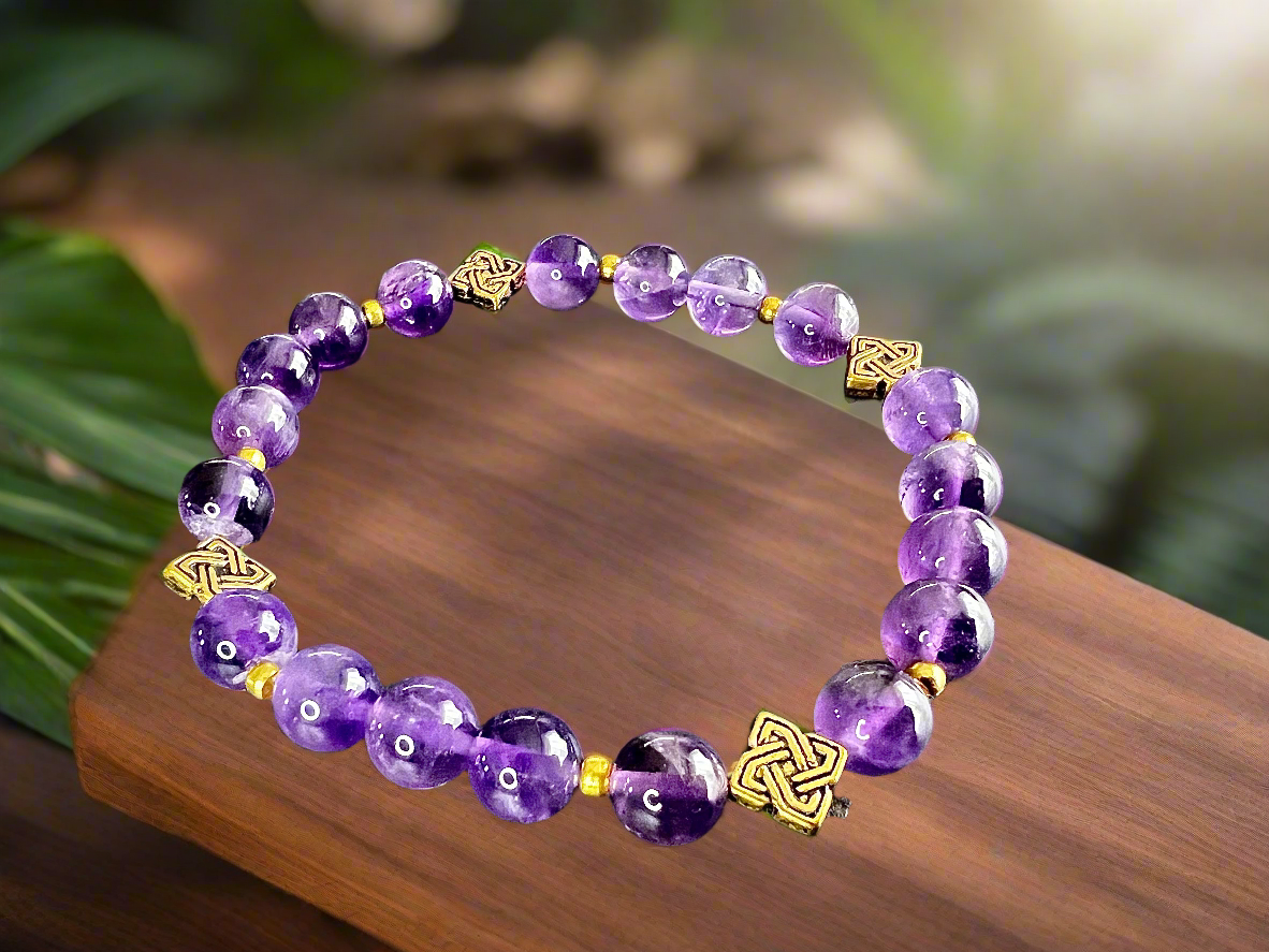 Bracelet améthyste & or