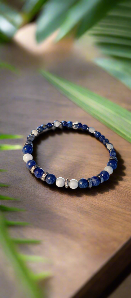 Bracelet Lapis-lazuli & Nacre