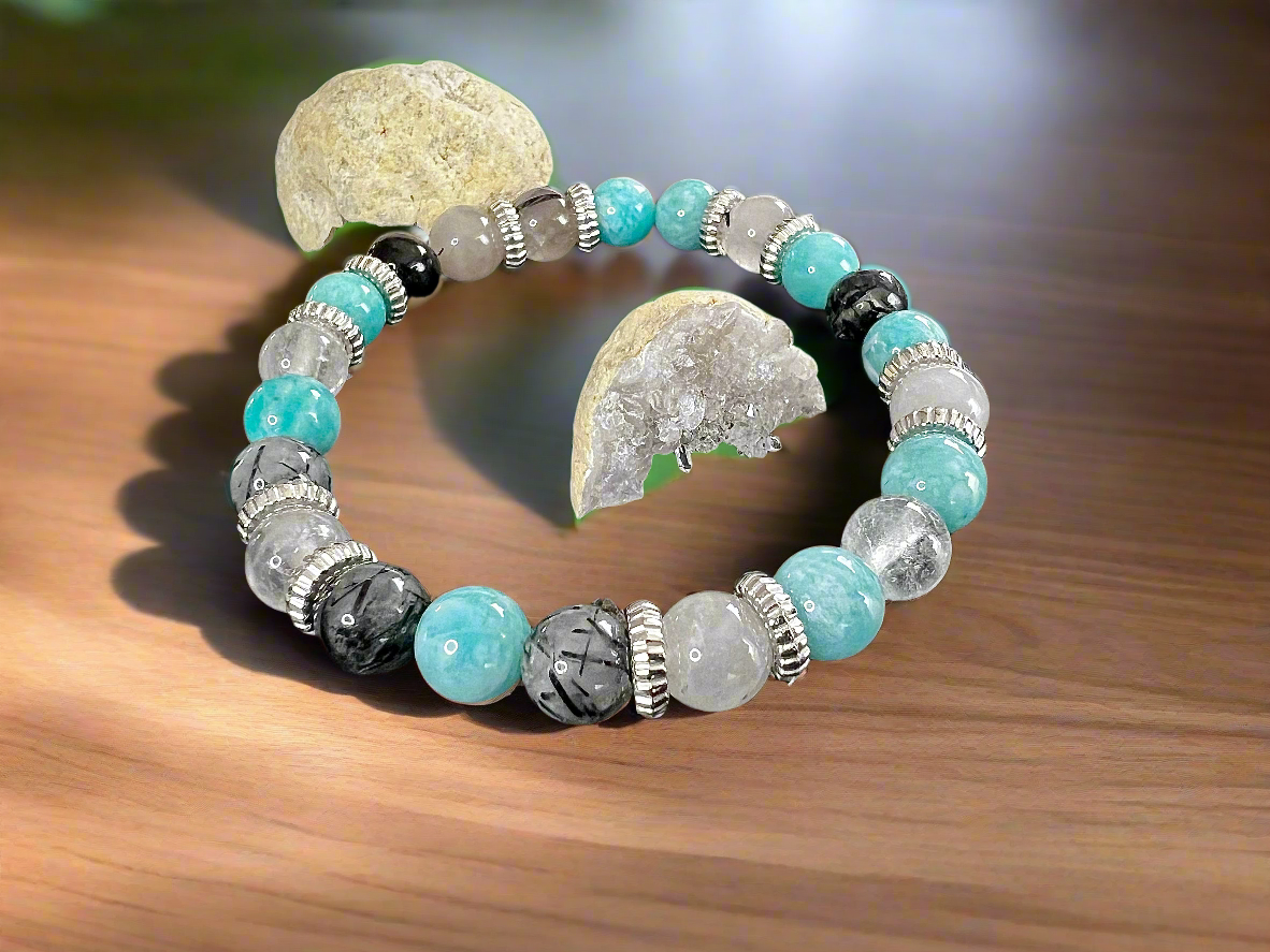 Bracelet amazonite & cristal