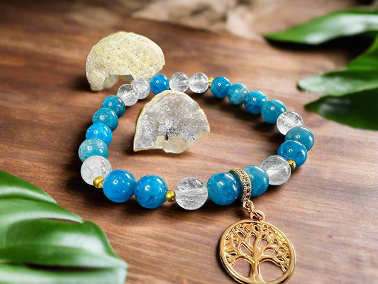 Bracelet apatite & arbre de vie