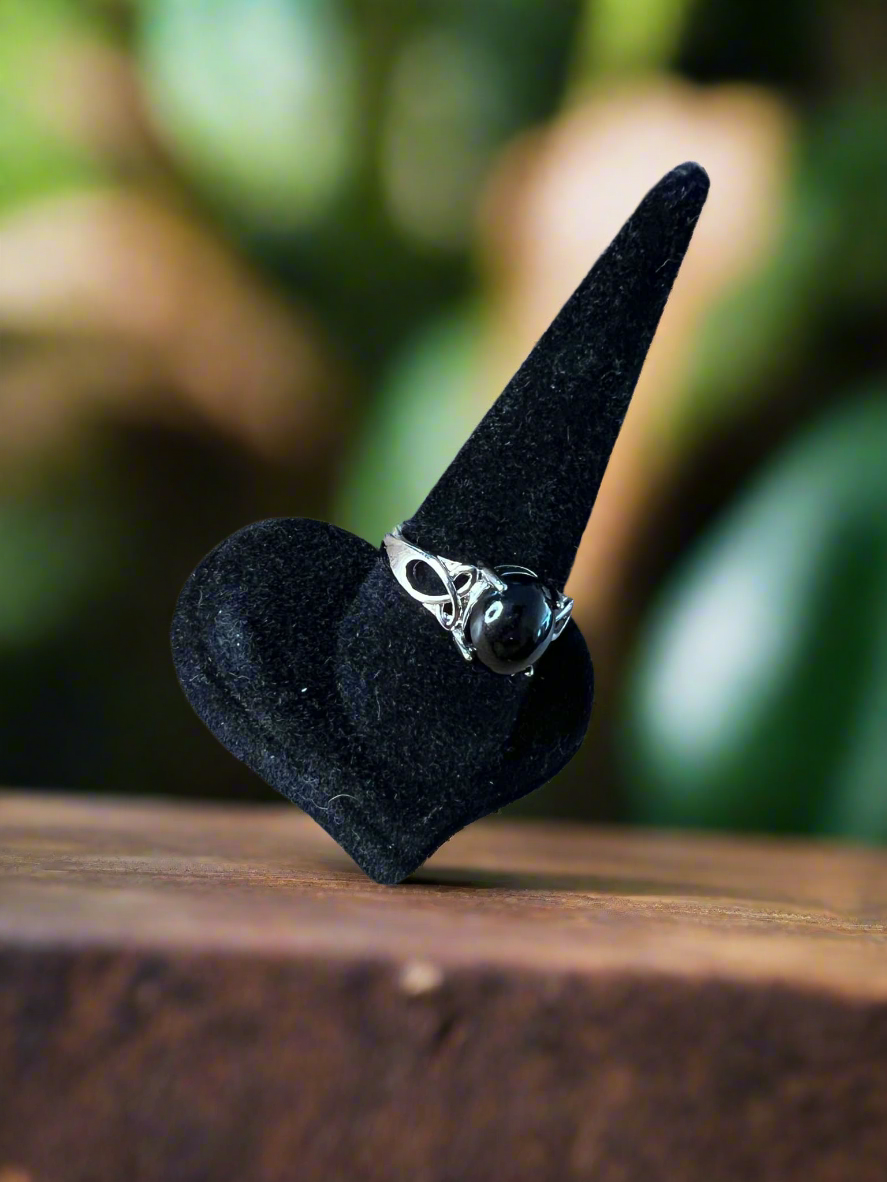 Bague obsidienne noire