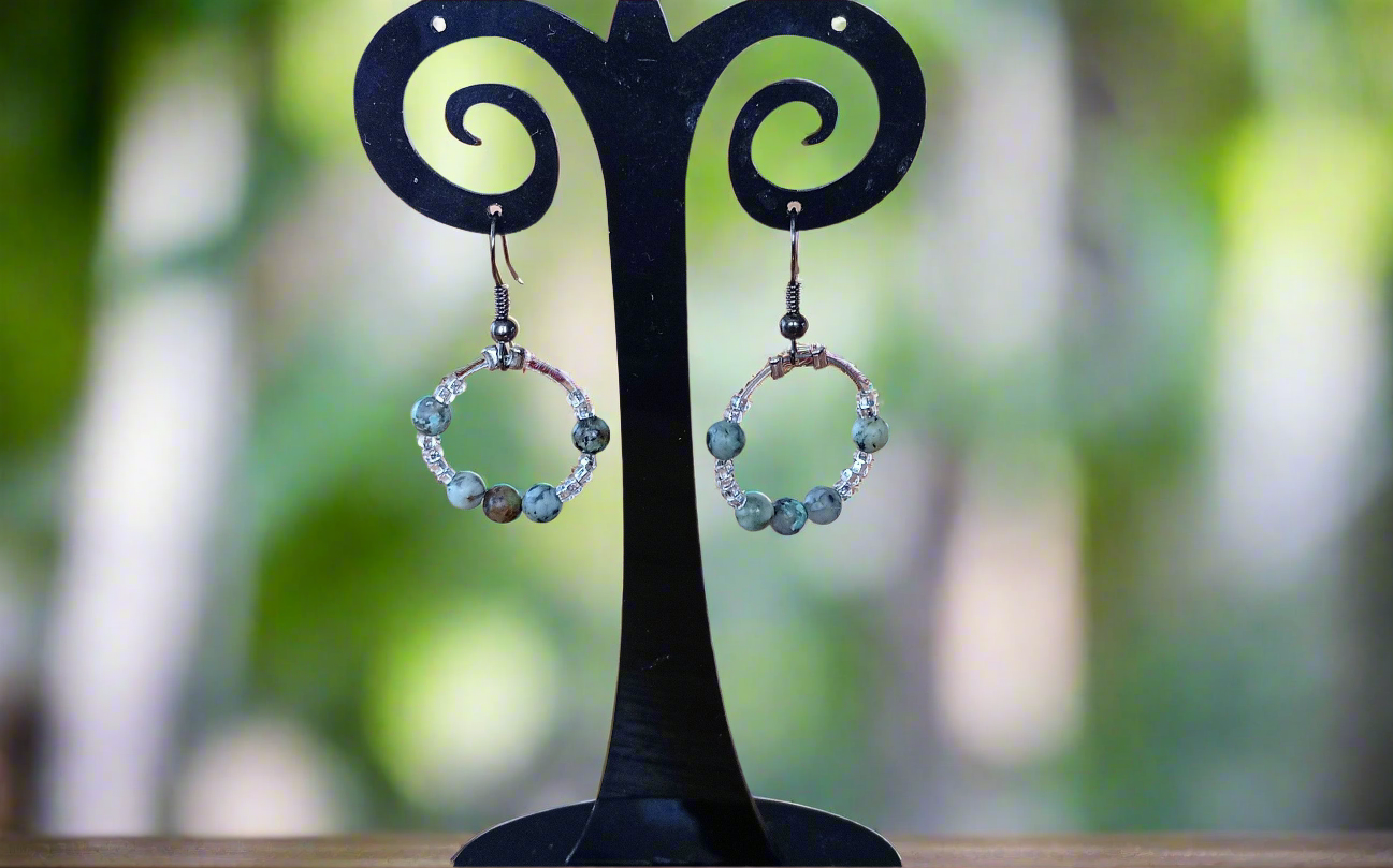 Boucles d'oreilles turquoise d'Afrique