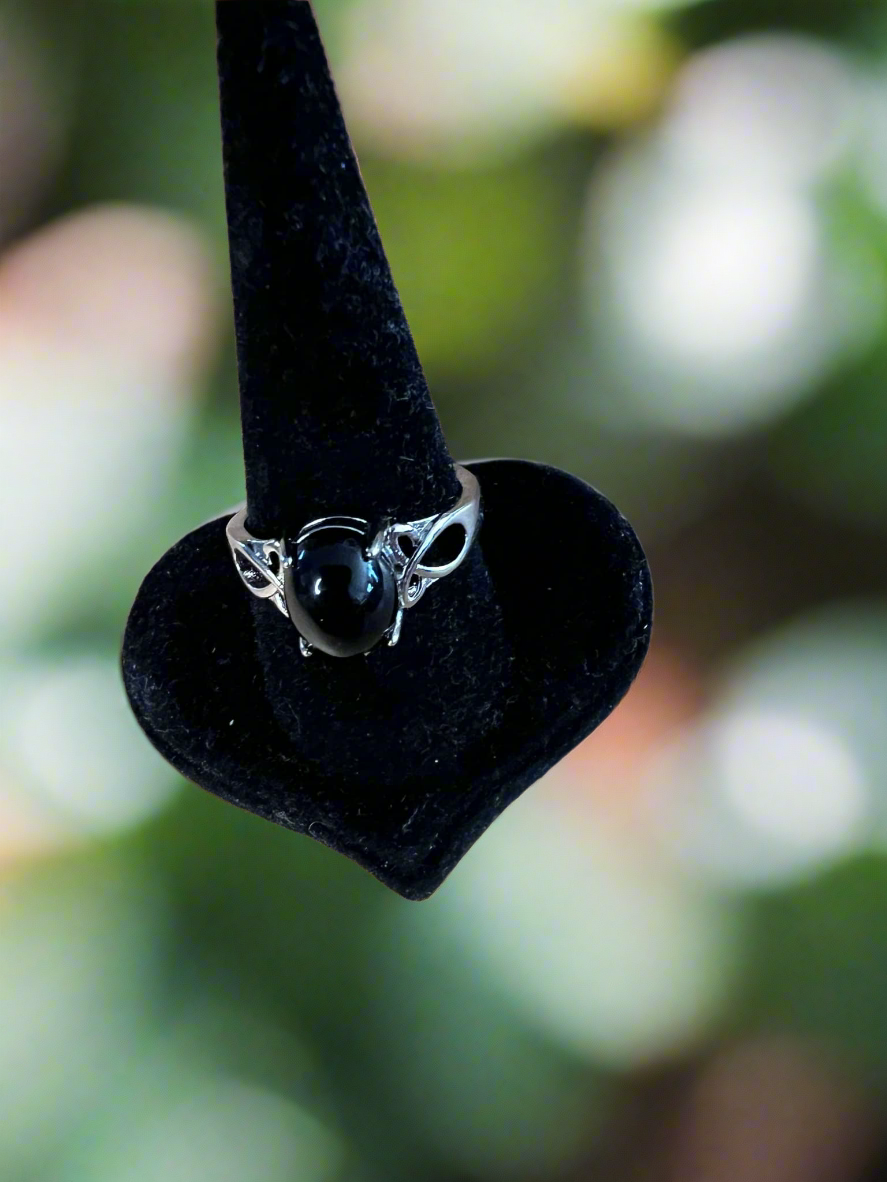 Bague obsidienne noire