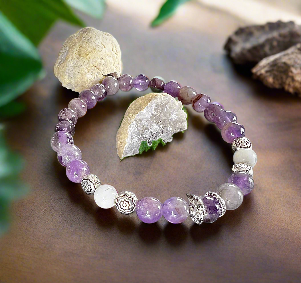Pierre améthyste & nacre