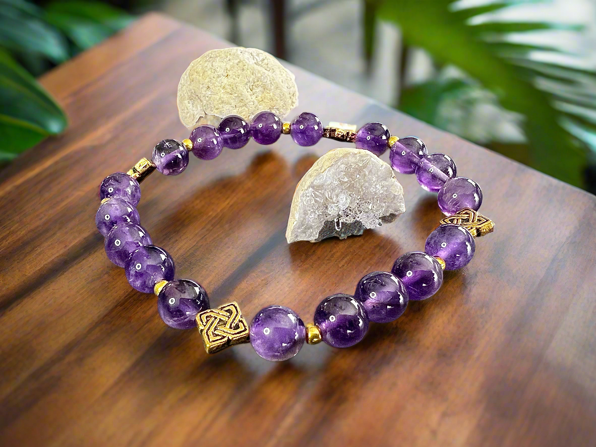 Bracelet améthyste & or