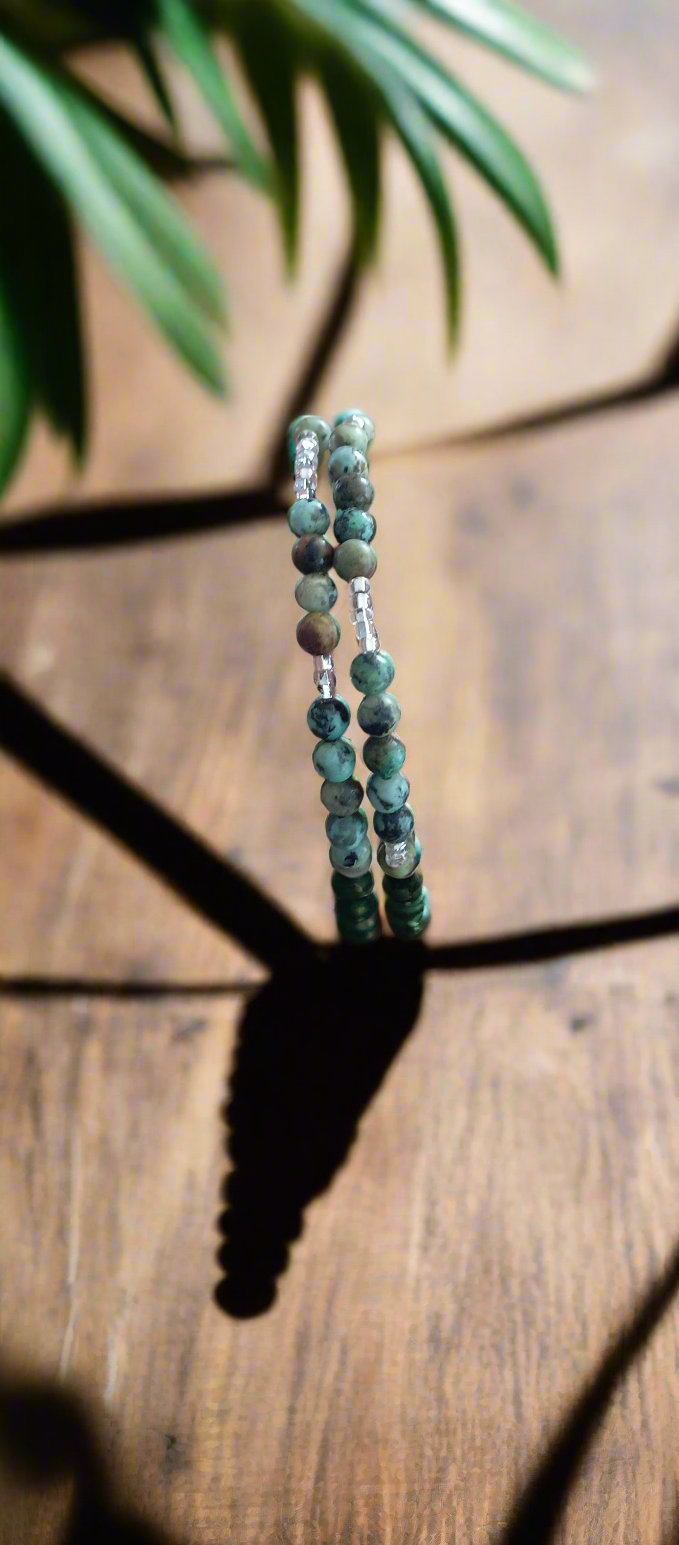 Bracelet double turquoise d'Afrique