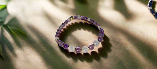 Bracelet Améthyste & Quartz